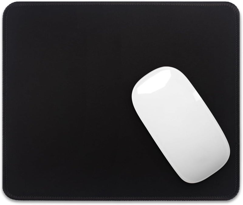 FROGIGO Square Mouse Pad with Stitched Edge, Premium Mousepad Washable Cloth. Computer Mouse Pad with Non-Slip Rubber Base, Mouse Pads for Computers Laptop Mouse 9.25x7.75x0.12 inch-Pure Black - Image 1